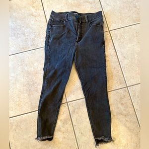 Express super high waisted black ankle length jeans
